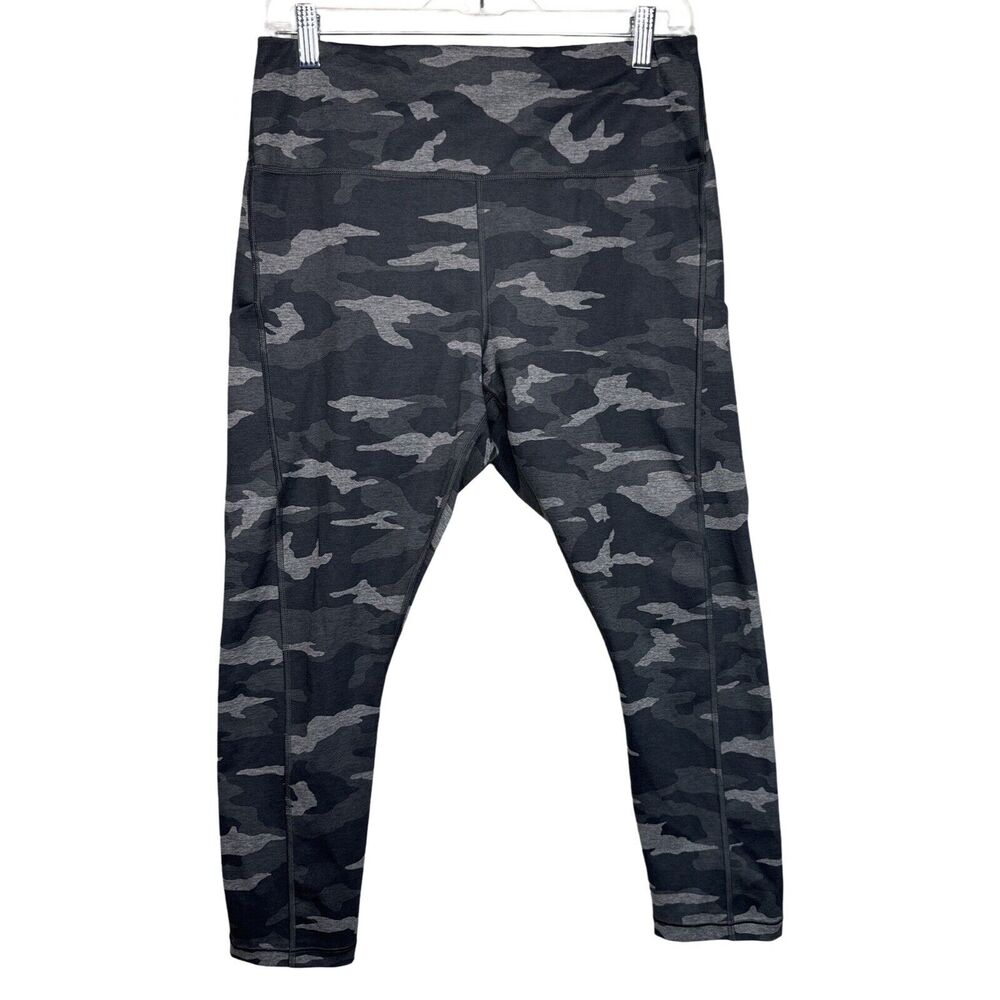 Athleta Pants Women 1X Black Gray Ultimate Camo 7/8 Tight Workout Gym Athleisure
